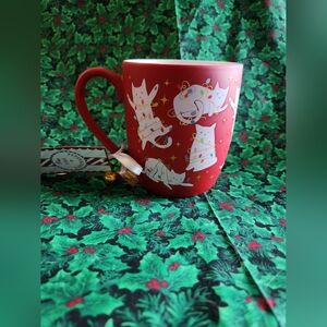 Peppermint and Pine Christmas cat mug nwt